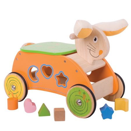 Loopsorteerkonijn geel Bigjigs toys