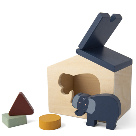 houten speelgoed, dierenstoof met olifant