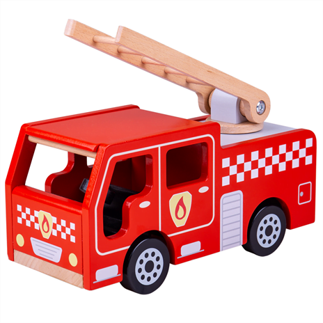 Misverstand scherm achter Houten brandweerauto Bigjigs - JT131 √ Kadomino mooi speelgoed